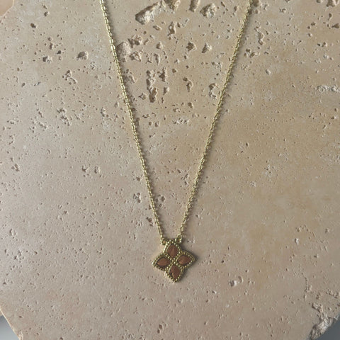 14k Gold Plated Pointed Clover Necklace
