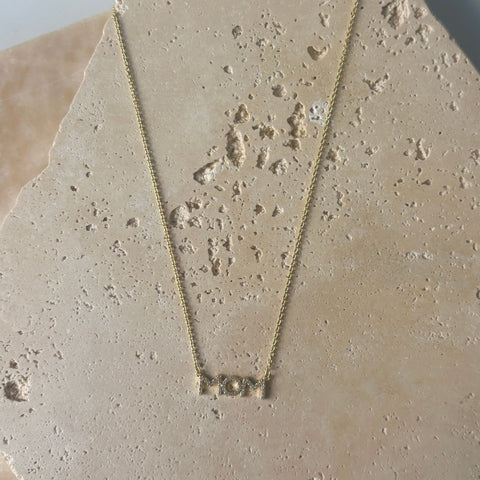 14k Gold Plated CZ MOM Necklace