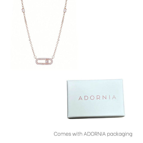 14k Rose Gold Plated Adjustable Dancing Stone Necklace