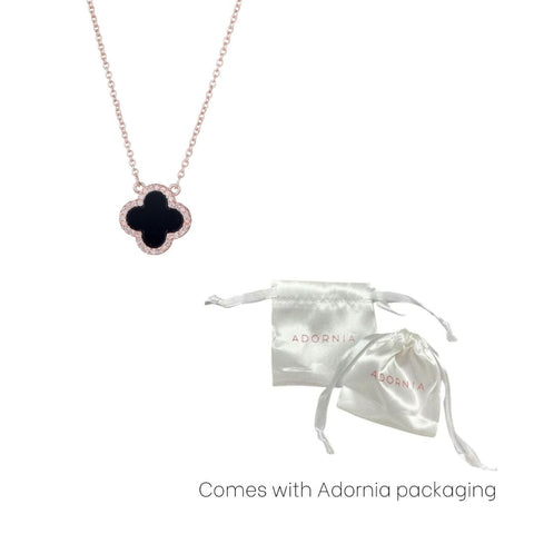 CZ Black Clover Necklace