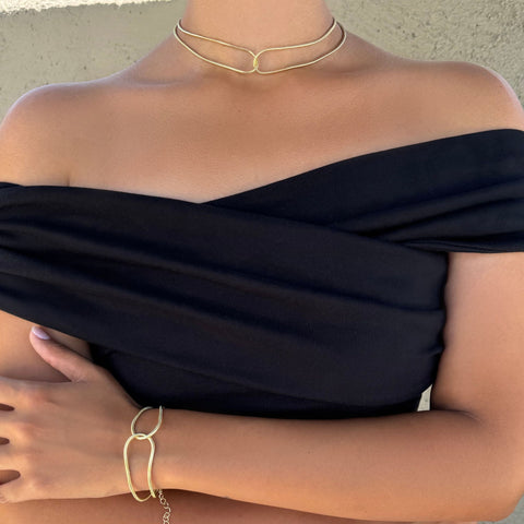 14k Gold Plated Interlocking Rope Chain Necklace