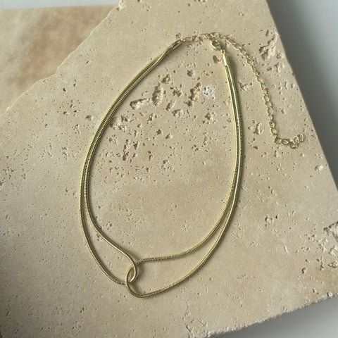 14k Gold Plated Interlocking Rope Chain Necklace