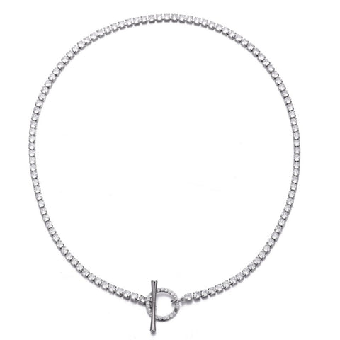 Crystal Toggle Tennis Necklace