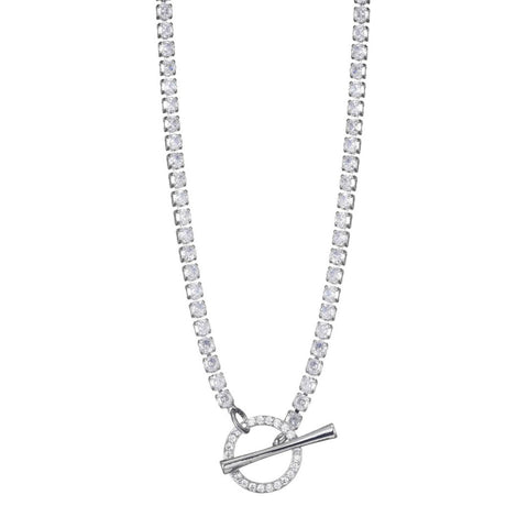 Crystal Toggle Tennis Necklace