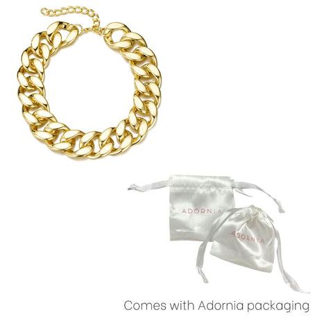 Gold Plated Lightweight Chunky Curb Chain Necklace