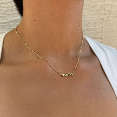 14k Gold Plated Mama Necklace