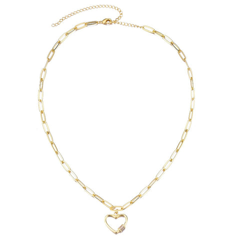 14k Gold Plated Carabiner Heart Necklace