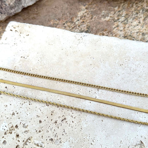Tarnish Resistant 18k Gold Plated Set of 3-Chain Necklaces