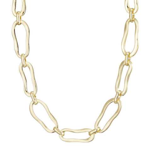 Gold Plated Organic Link Necklace