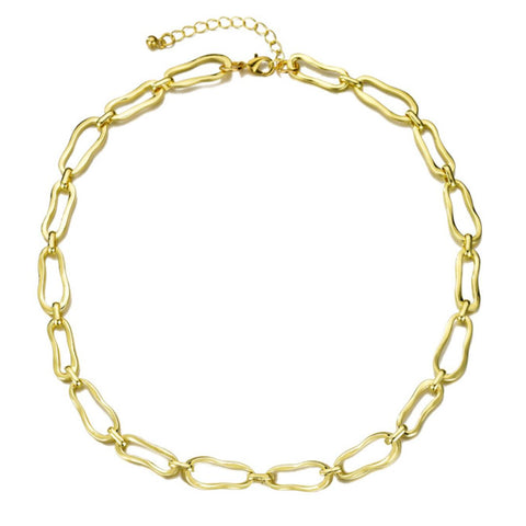 Gold Plated Organic Link Necklace