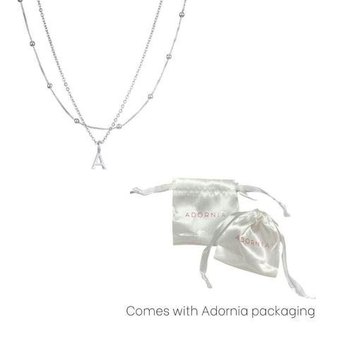 Silver Plated Layered Initial Necklace