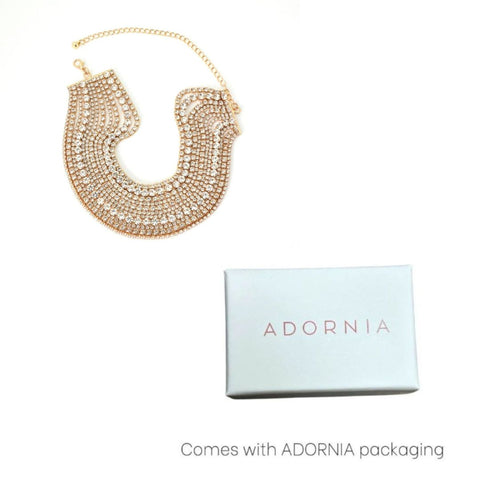 Gold Plated Multi Strand Crystal Adjustable Collar