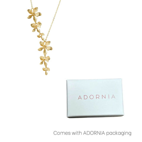 Gold Plated Petals Drop Necklace