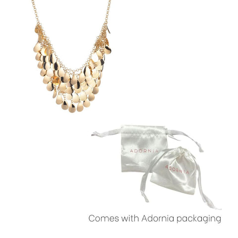 Gold Plated Droplet Bib Necklace