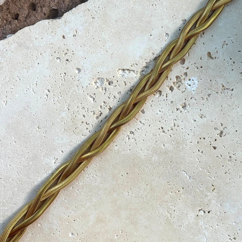Tarnish Resistant 18k Gold Plated Braided Chain Necklace