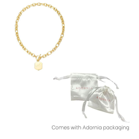 14k Gold Plated Monogram Initial Chunky Toggle Necklace
