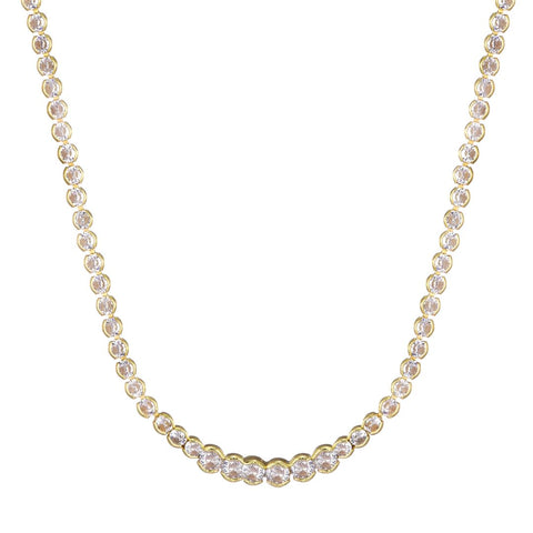 Bezeled Crystal Tennis Necklace