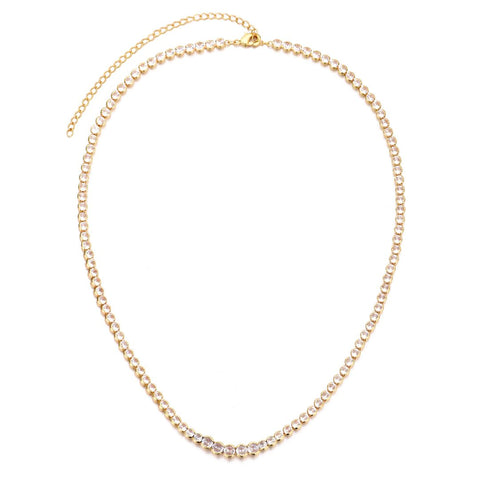 Bezeled Crystal Tennis Necklace