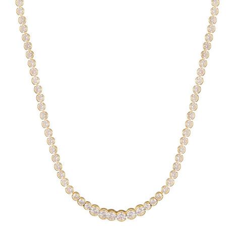 Bezeled Crystal Tennis Necklace