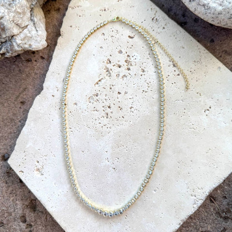 Bezeled Crystal Tennis Necklace