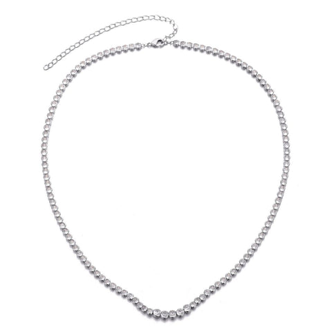 Bezeled Crystal Tennis Necklace