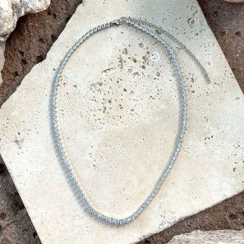Bezeled Crystal Tennis Necklace