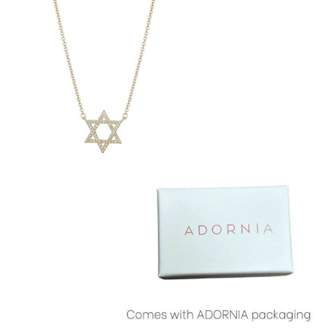 14k Gold Plated CZ Star of David Necklace