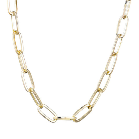 Gold Plated Chunky Paperclip Necklace