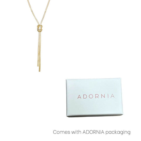 Gold Plated 30" Knotted Box Chain Lariat
