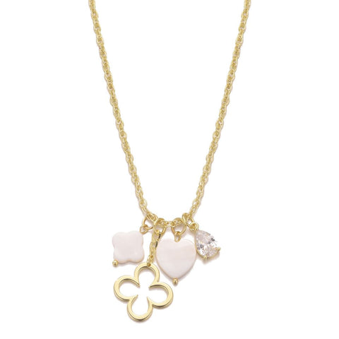 14k Gold Plated Clover Charm Necklace