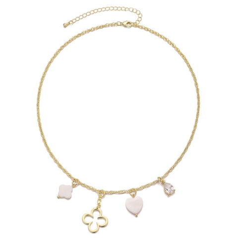 14k Gold Plated Clover Charm Necklace
