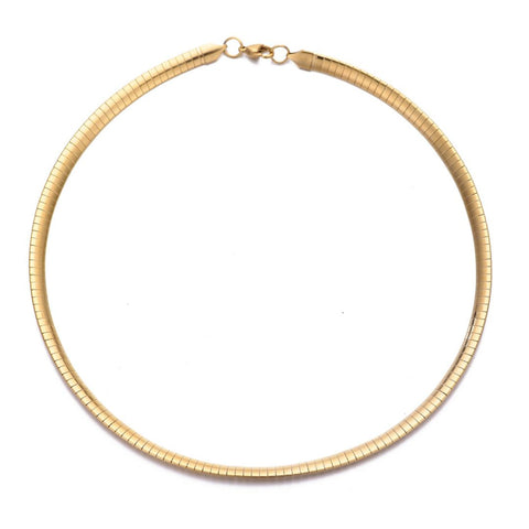 Tarnish Resistant 18k Gold Plated Omega Layering Chain Necklace