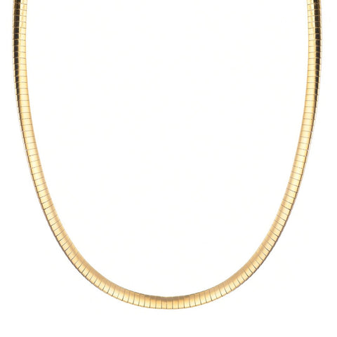 Tarnish Resistant 18k Gold Plated Omega Layering Chain Necklace