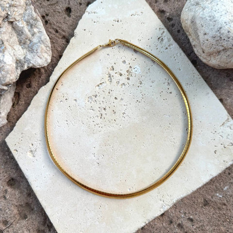 Tarnish Resistant 18k Gold Plated Omega Layering Chain Necklace