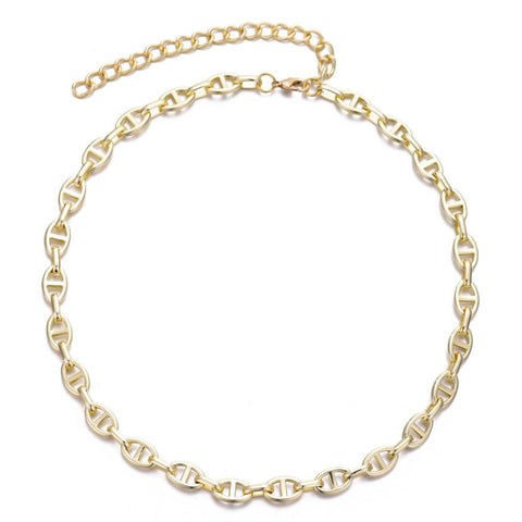 Gold Plated Mariner Link Chain Necklace