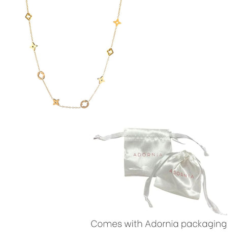 Tarnish Resistant 18k Gold Plated Mixed Clover Necklace