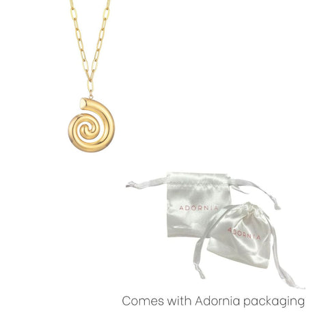 Tarnish Resistant 18k Gold Plated Swirl Paperclip Pendant Necklace