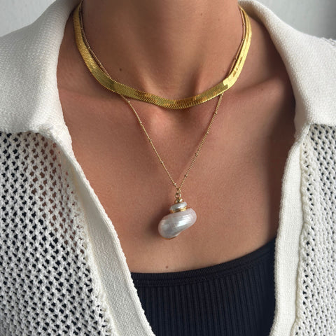 14k Gold Plated Golden Shell Pendant Necklace