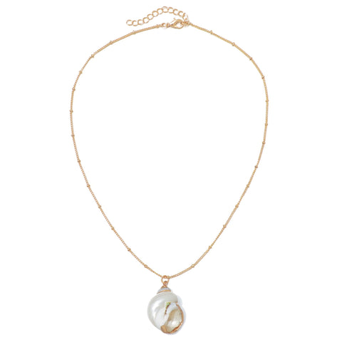 14k Gold Plated Golden Shell Pendant Necklace