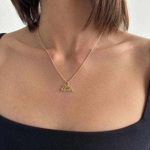 14k Gold Plated Boymom Pendant Necklace