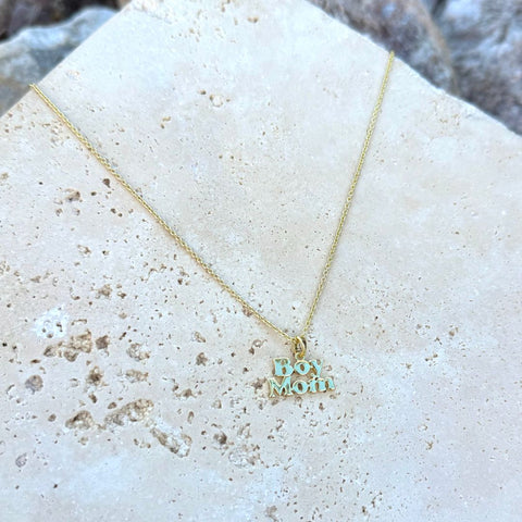14k Gold Plated Boymom Pendant Necklace