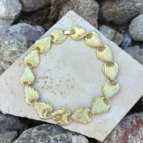 14k Gold Plated Deco Link Necklace