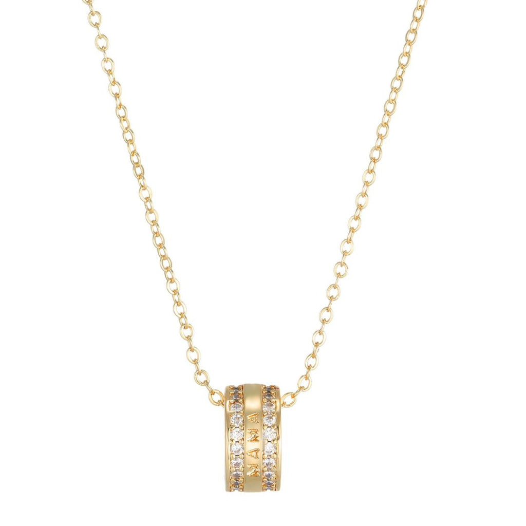 14k Gold Plated Mama-Engraved Ring Necklace