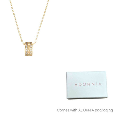 14k Gold Plated Mama-Engraved Ring Necklace