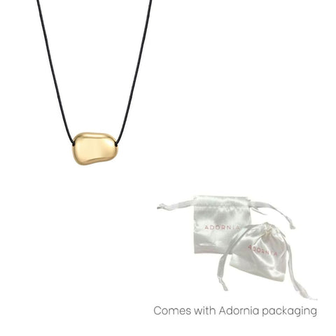 18k Gold Plated Sliding Pebble on a Chord Necklace