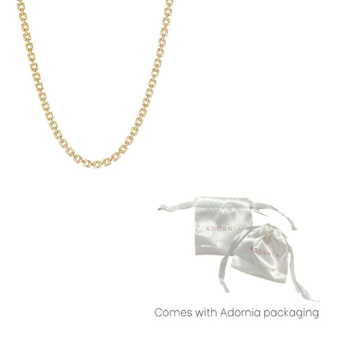 Tarnish Resistant 18k Gold Plated Grid Chain Necklace
