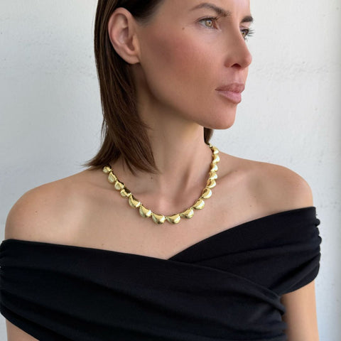 Gold Plated Teardrop Chain Necklace