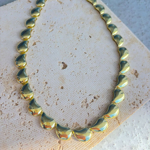 Gold Plated Teardrop Chain Necklace