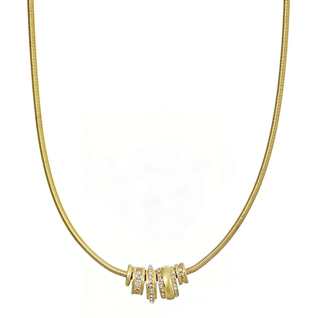 14k Gold Plated Sliding Rings Collar Necklace