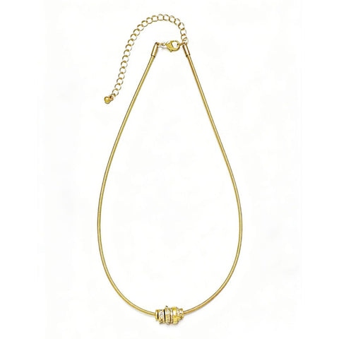14k Gold Plated Sliding Rings Collar Necklace